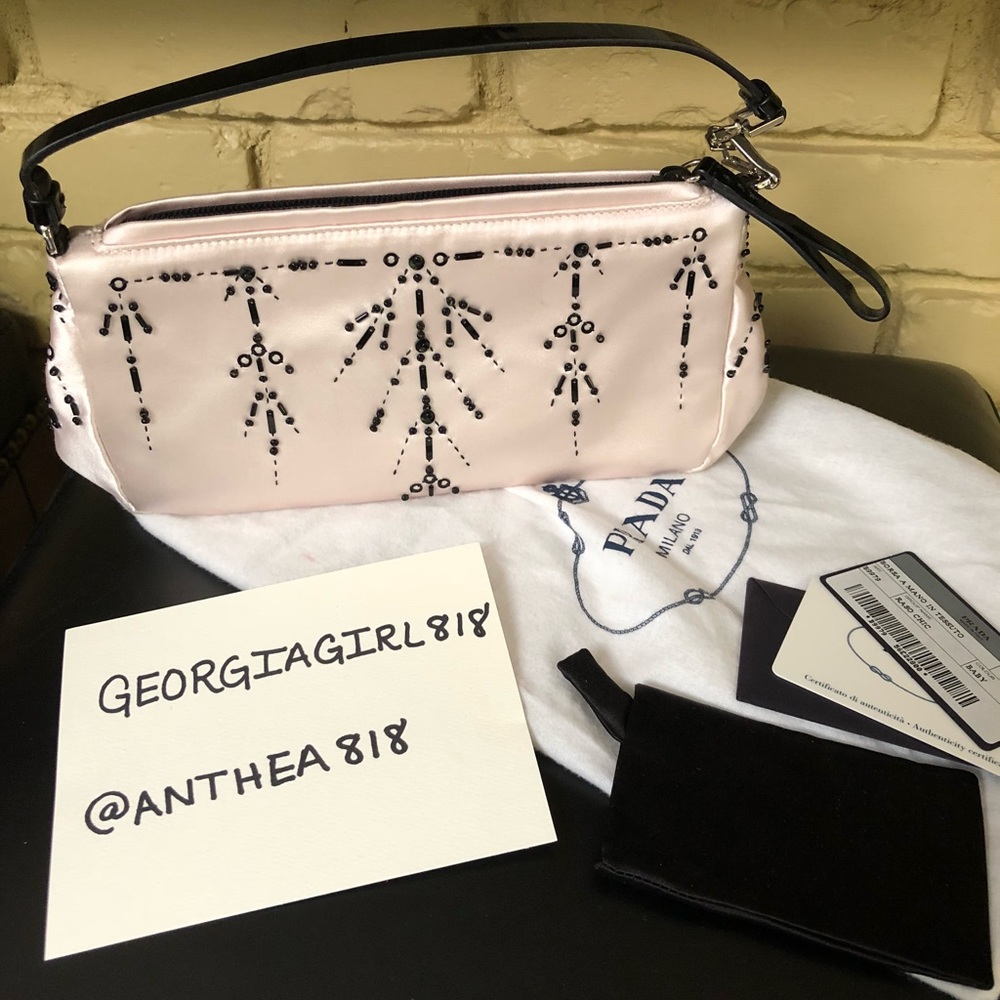 Vintage Y2K Prada Beaded Evening Bag in Tessuto